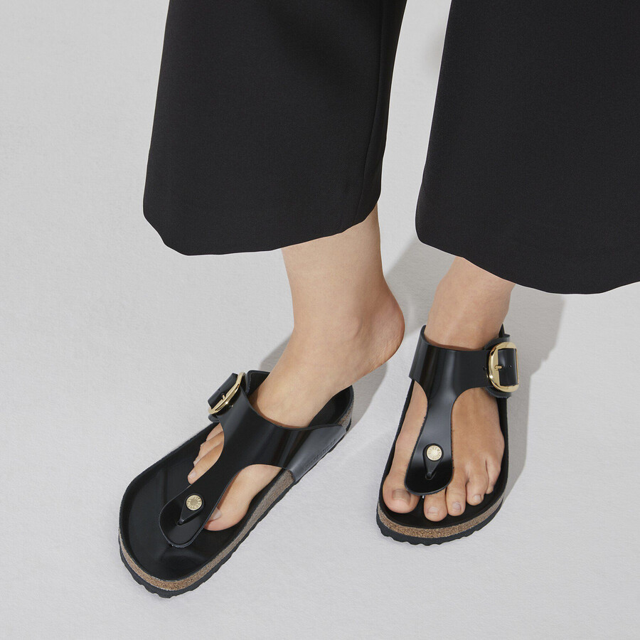 gizeh big buckle natural leather patent