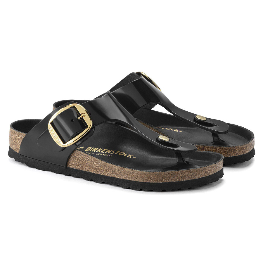 gizeh big buckle natural leather patent