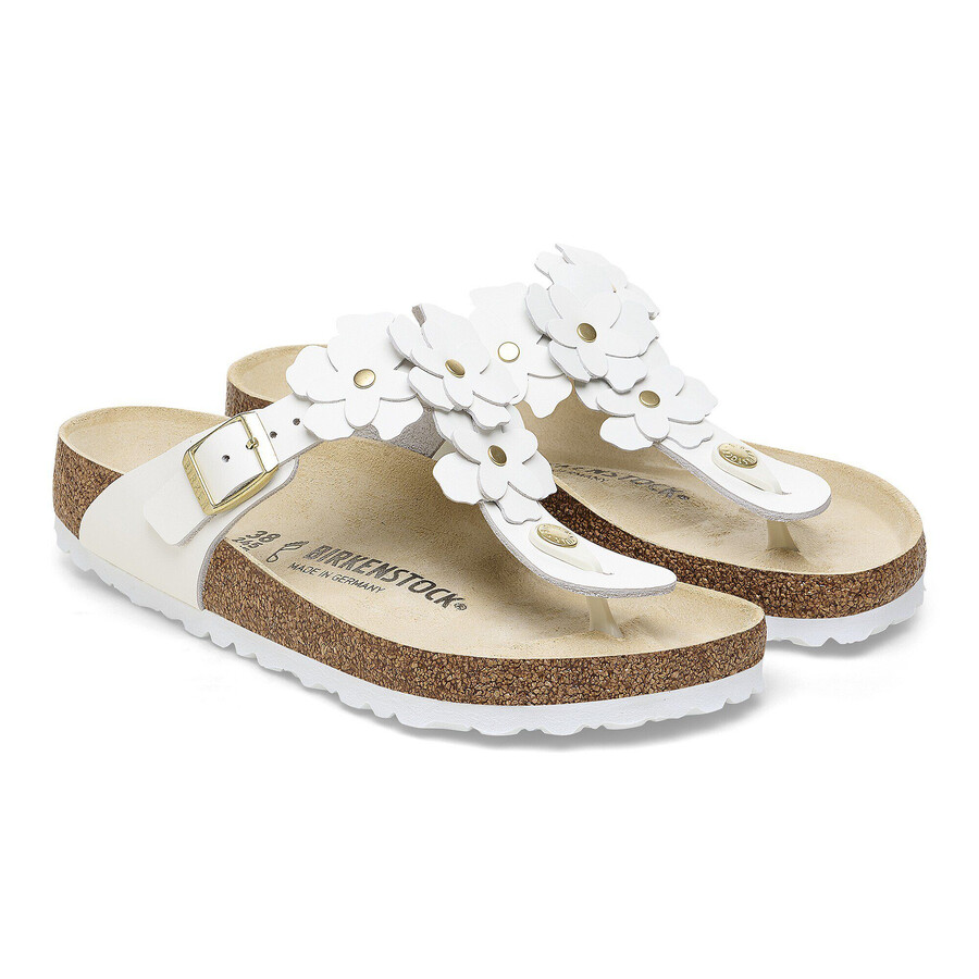 gizeh flower embellishment natural leather
