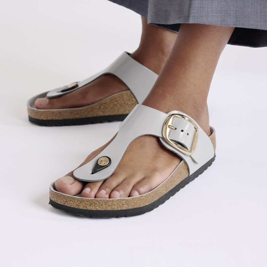 gizeh big buckle natural leather patent