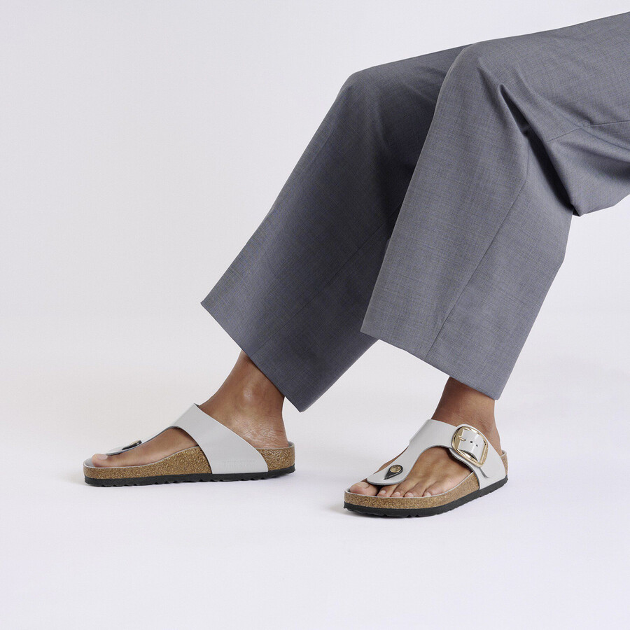gizeh big buckle natural leather patent