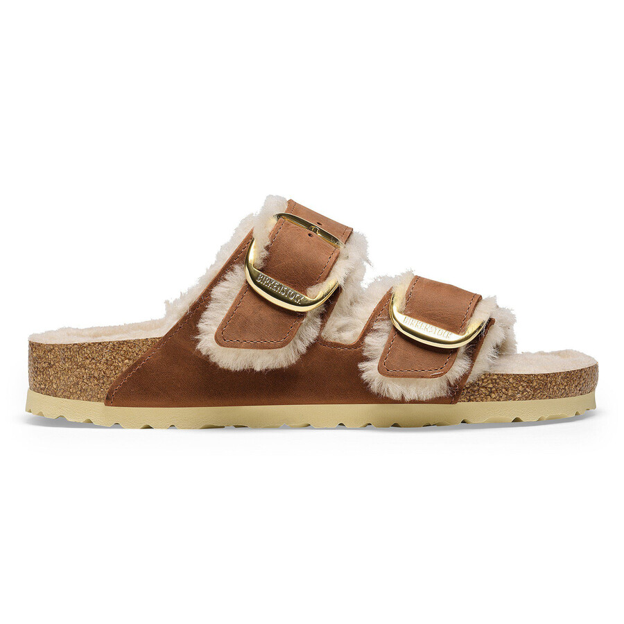 arizona big buckle shearling oiled leather cognac