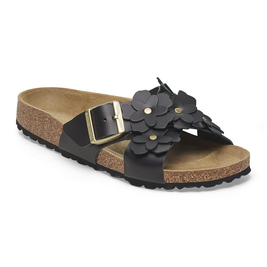 siena flower embellishment natural leather