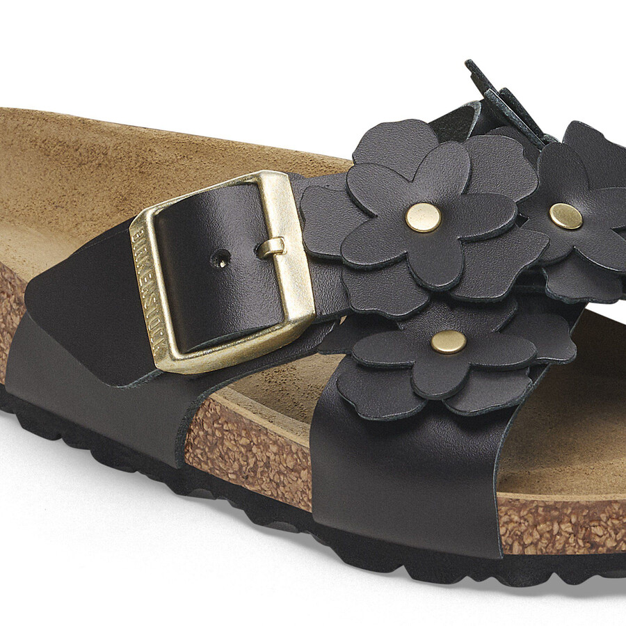 siena flower embellishment natural leather