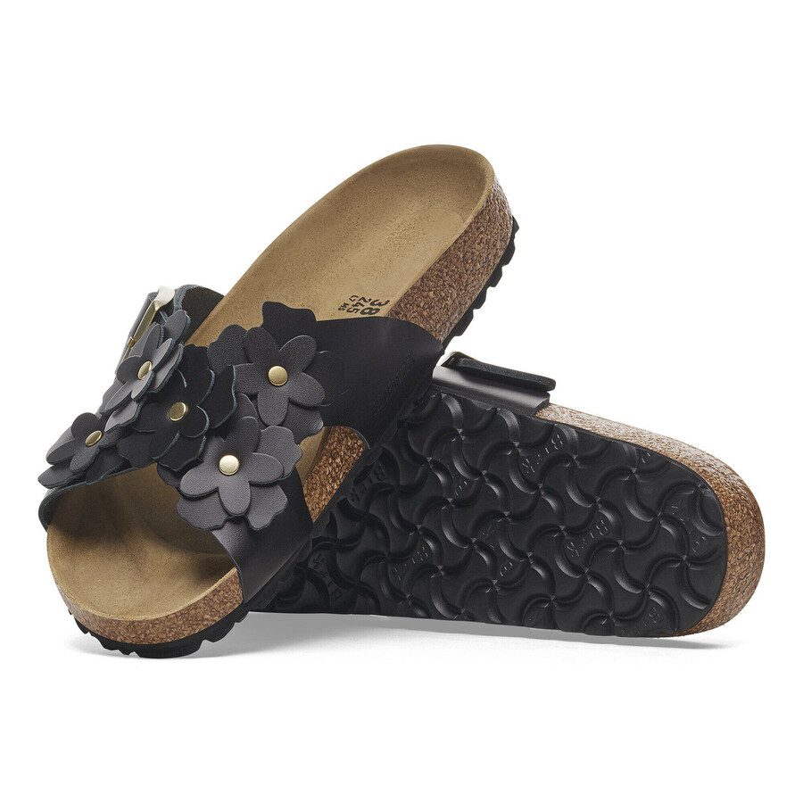 siena flower embellishment natural leather