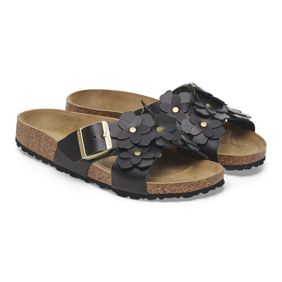 siena flower embellishment natural leather