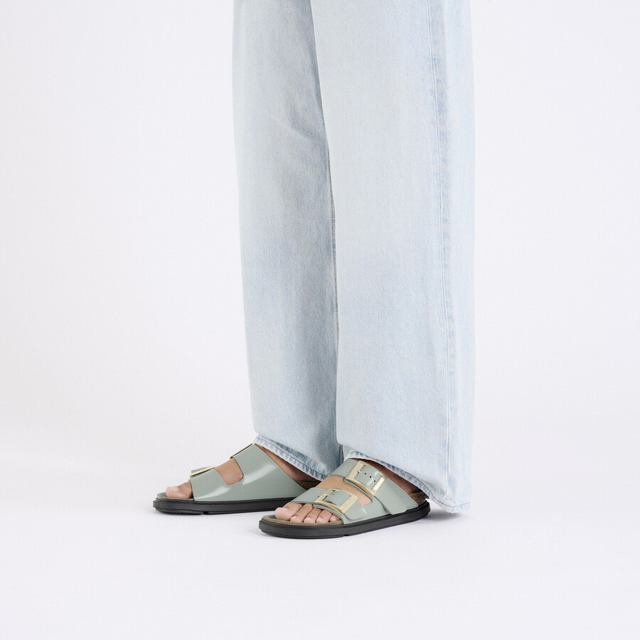 arizona droplet buckle natural leather patent