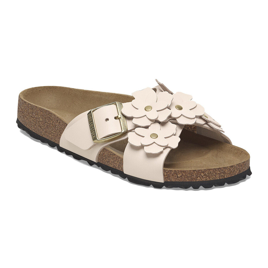 siena flower embellishment natural leather