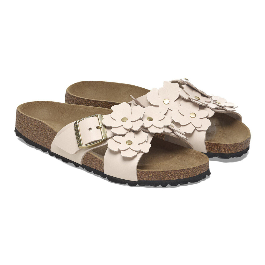 siena flower embellishment natural leather