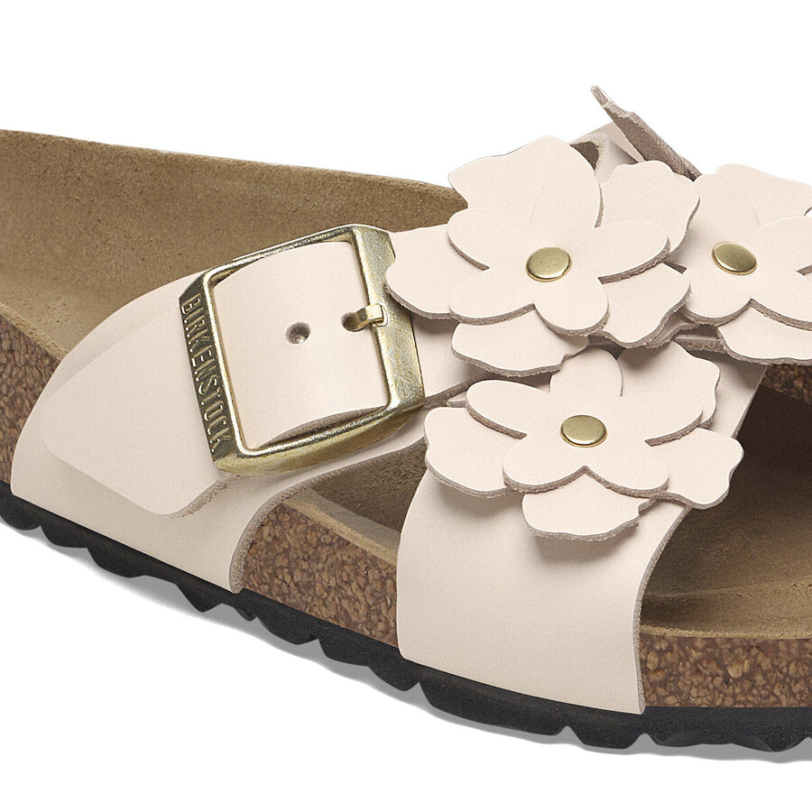 siena flower embellishment natural leather
